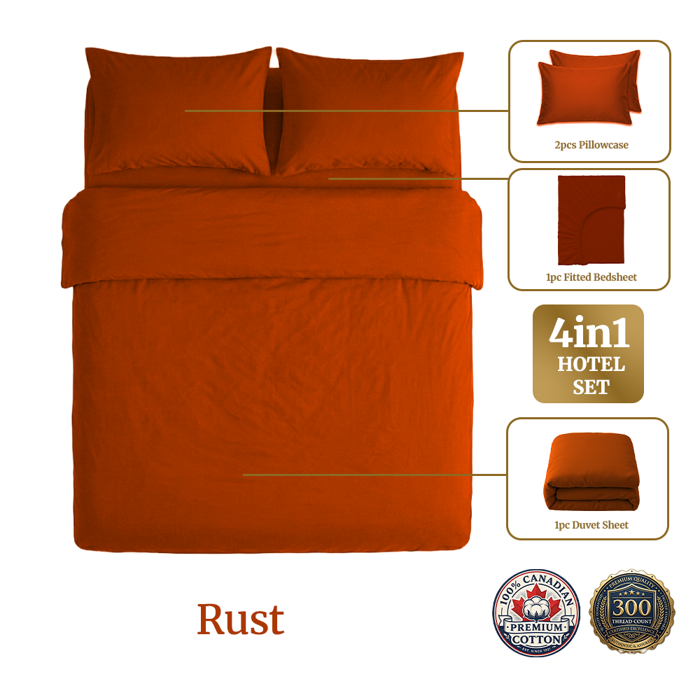 Homey CloudHug 4-in-1 Hotel Set – Dual-Tone Duvet, Bedsheet & Pillowcases