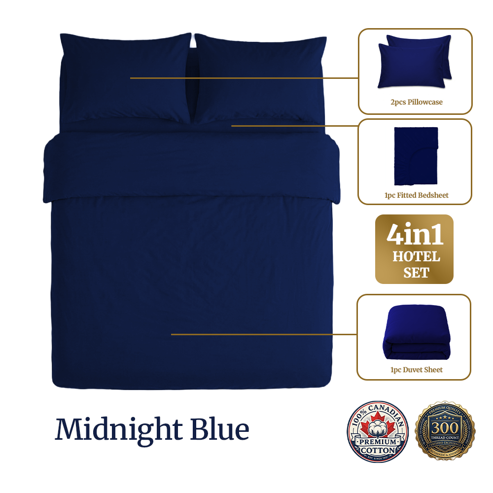 Homey CloudHug 4-in-1 Hotel Set – Dual-Tone Duvet, Bedsheet & Pillowcases