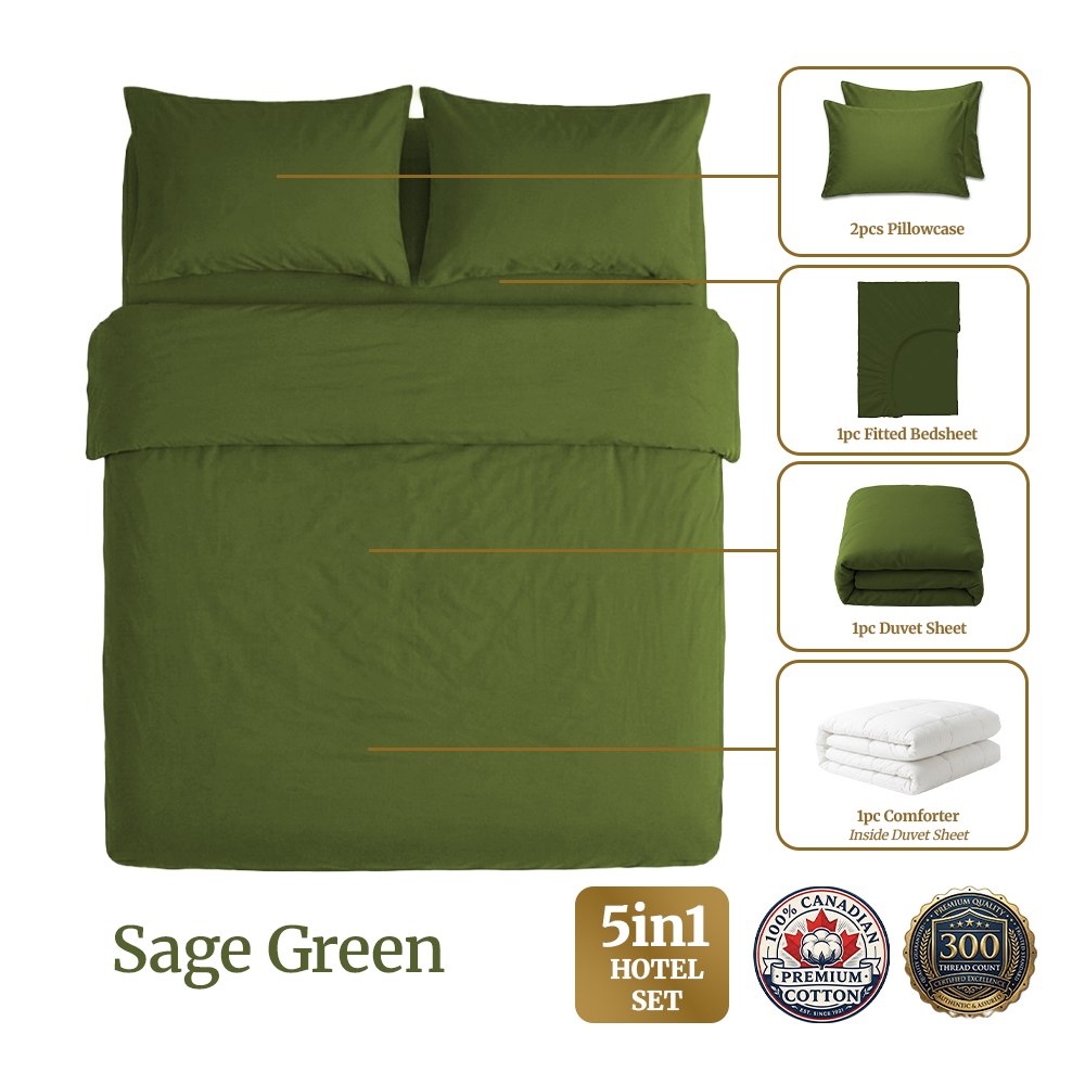 Homey CloudHug 5-in-1 Hotel Set – Comforter, Dual-Tone Duvet, Bedsheet & Pillowcases