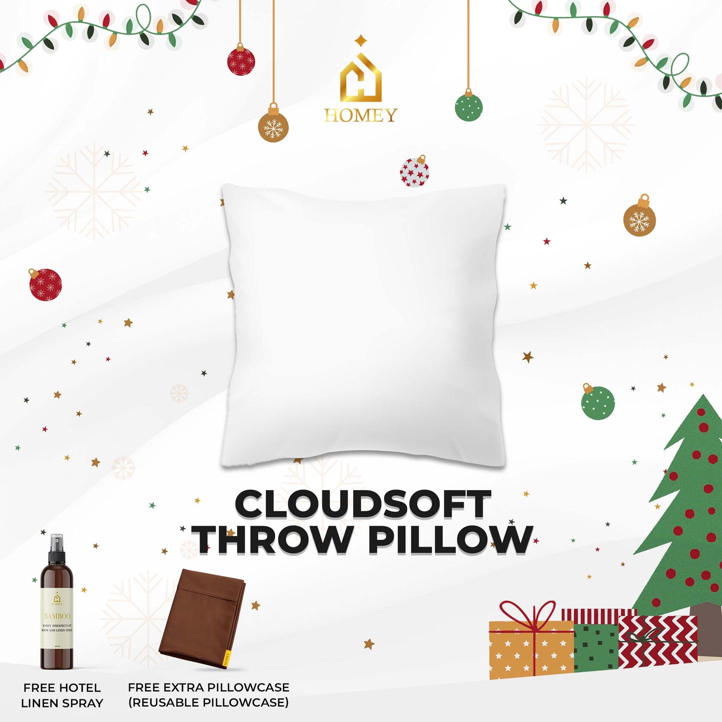 Premium 18x18 Throw Pillow – Homey CloudSoft Decorative Pillow for Sofa, Bed & Lounge