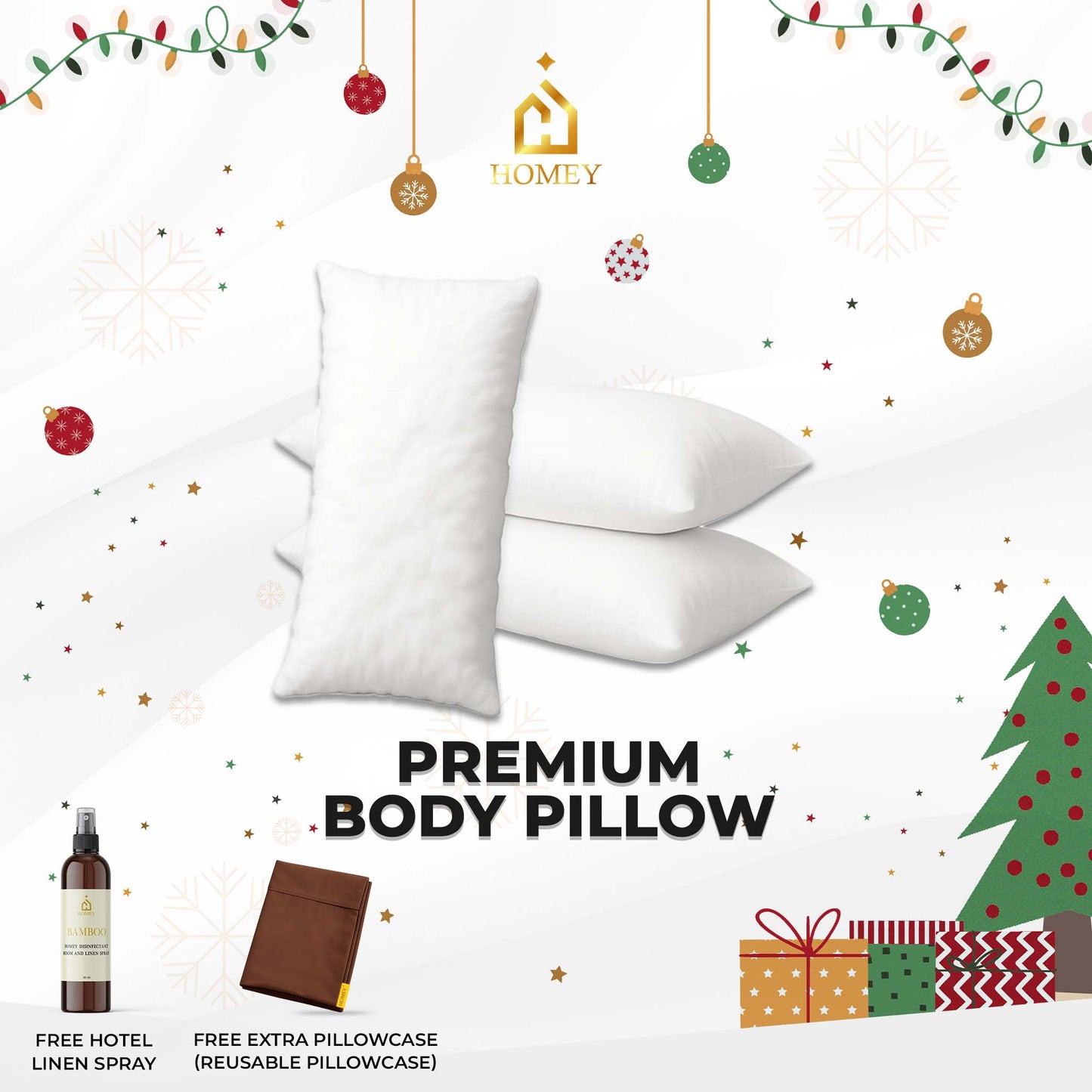 Homey Cloud Body Pillow 18x36inch – Long White Body Pillow for Sleeping, Pregnancy, Side Sleepers, and Bed Support