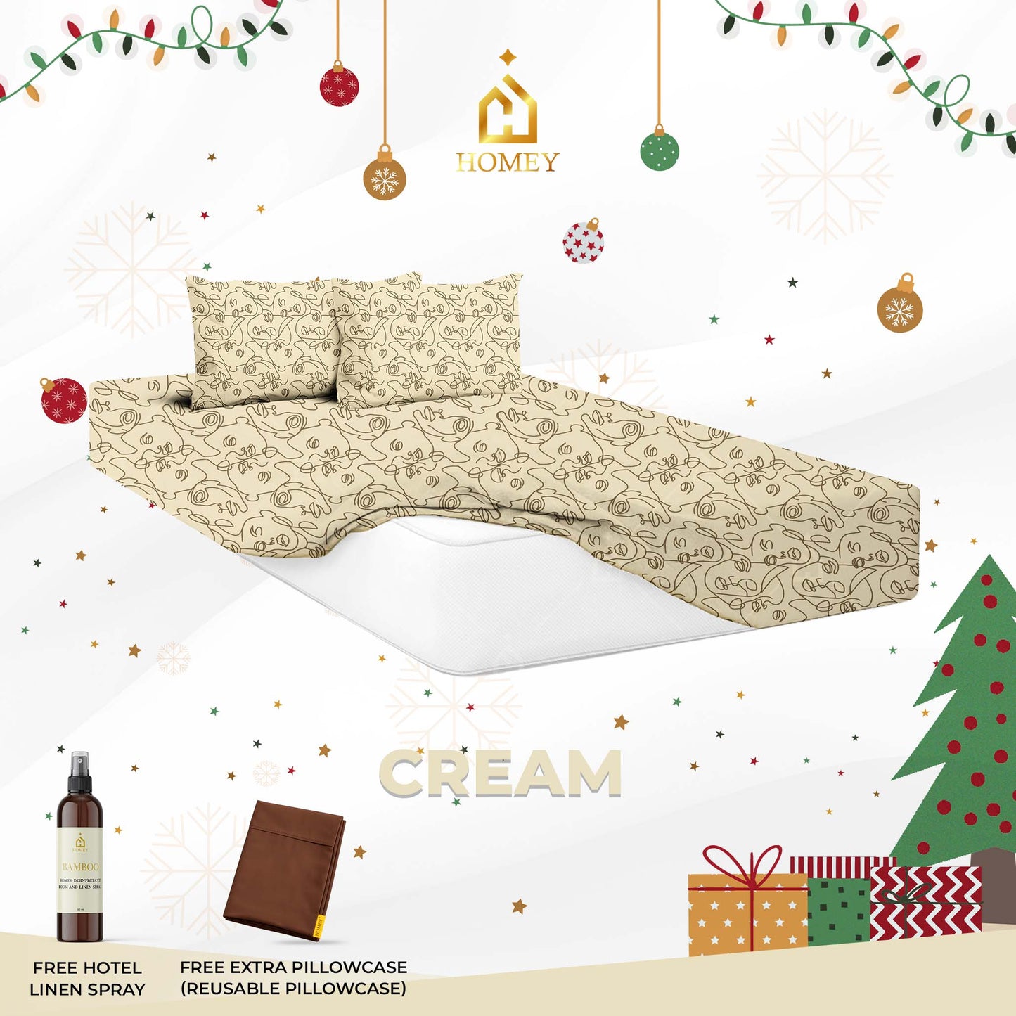 Homey Bedsheet: King Size (72in x 75in)
