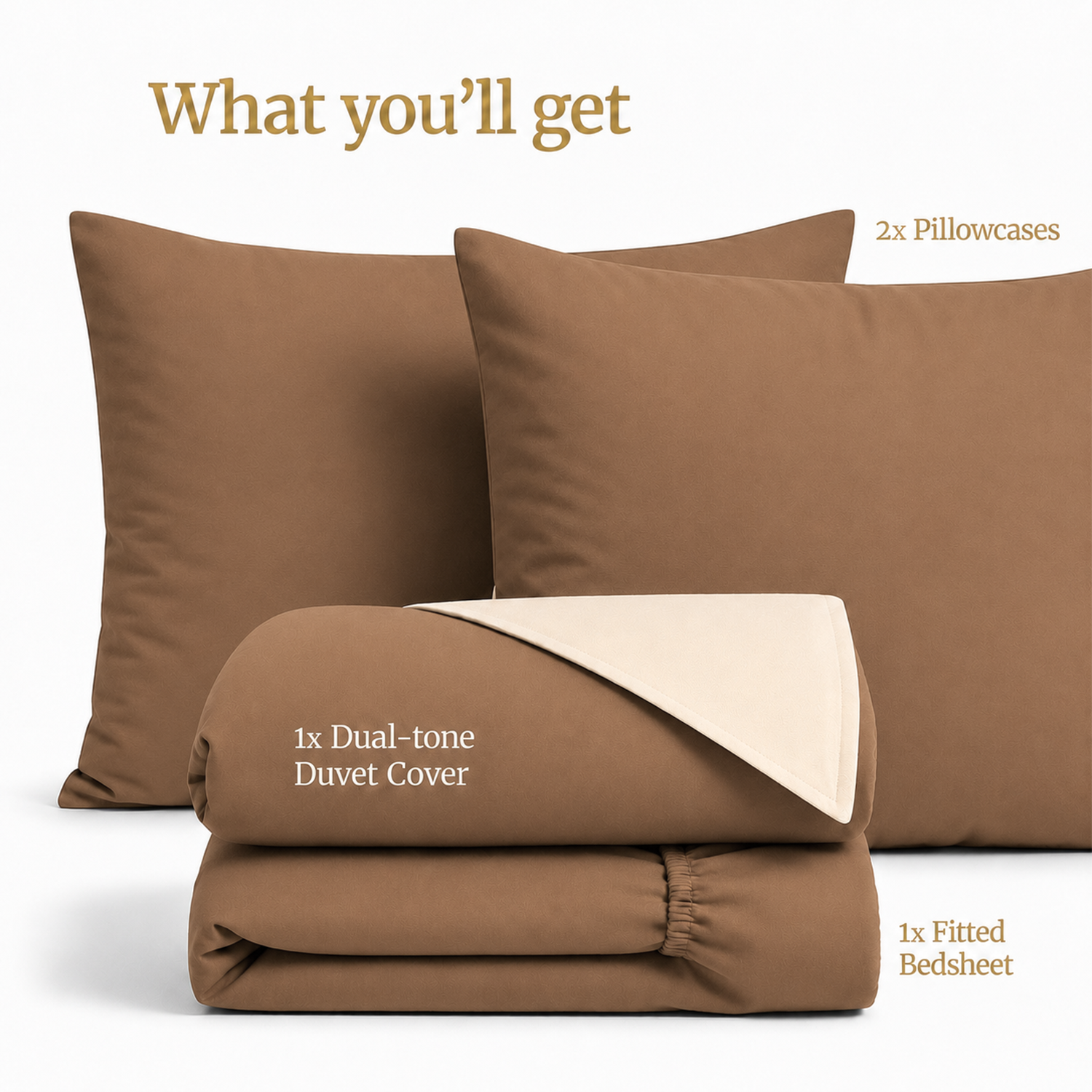 Homey CloudHug 4-in-1 Hotel Set – Dual-Tone Duvet, Bedsheet & Pillowcases