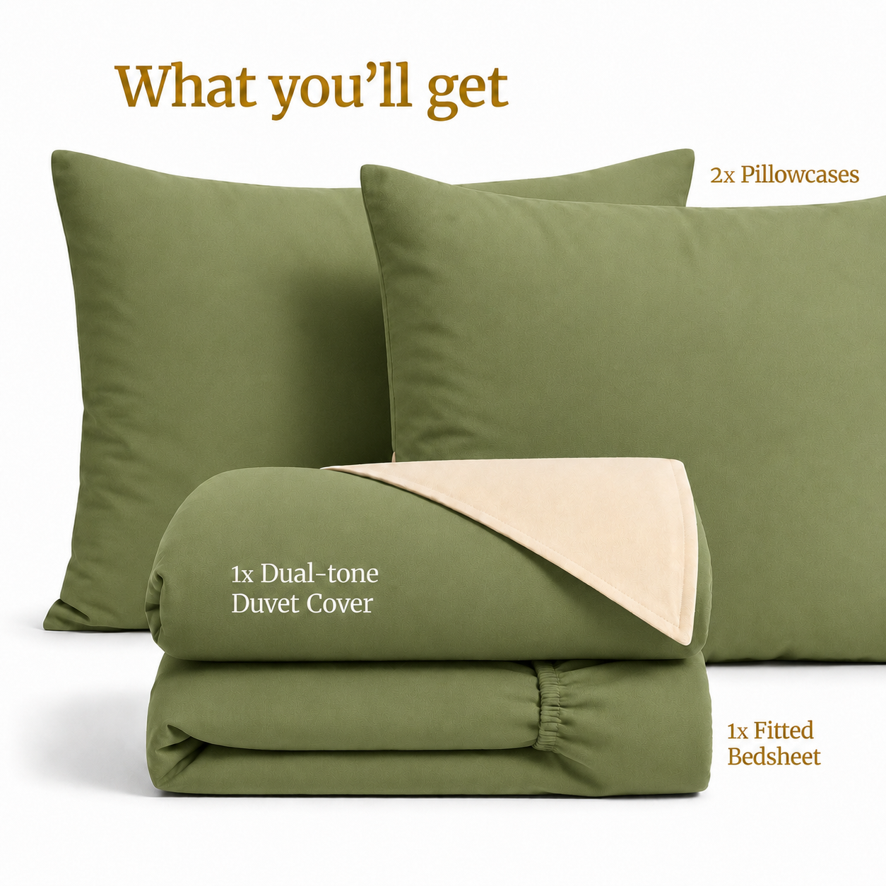 Homey CloudHug 4-in-1 Hotel Set – Dual-Tone Duvet, Bedsheet & Pillowcases