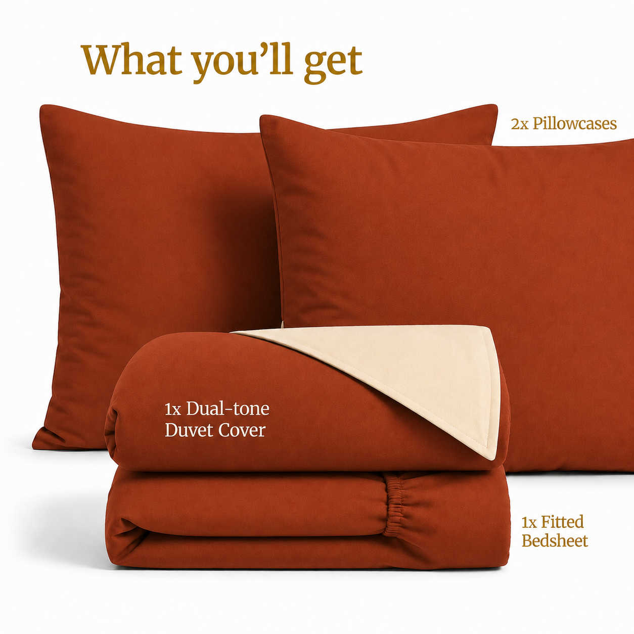 Homey CloudHug 4-in-1 Hotel Set – Dual-Tone Duvet, Bedsheet & Pillowcases