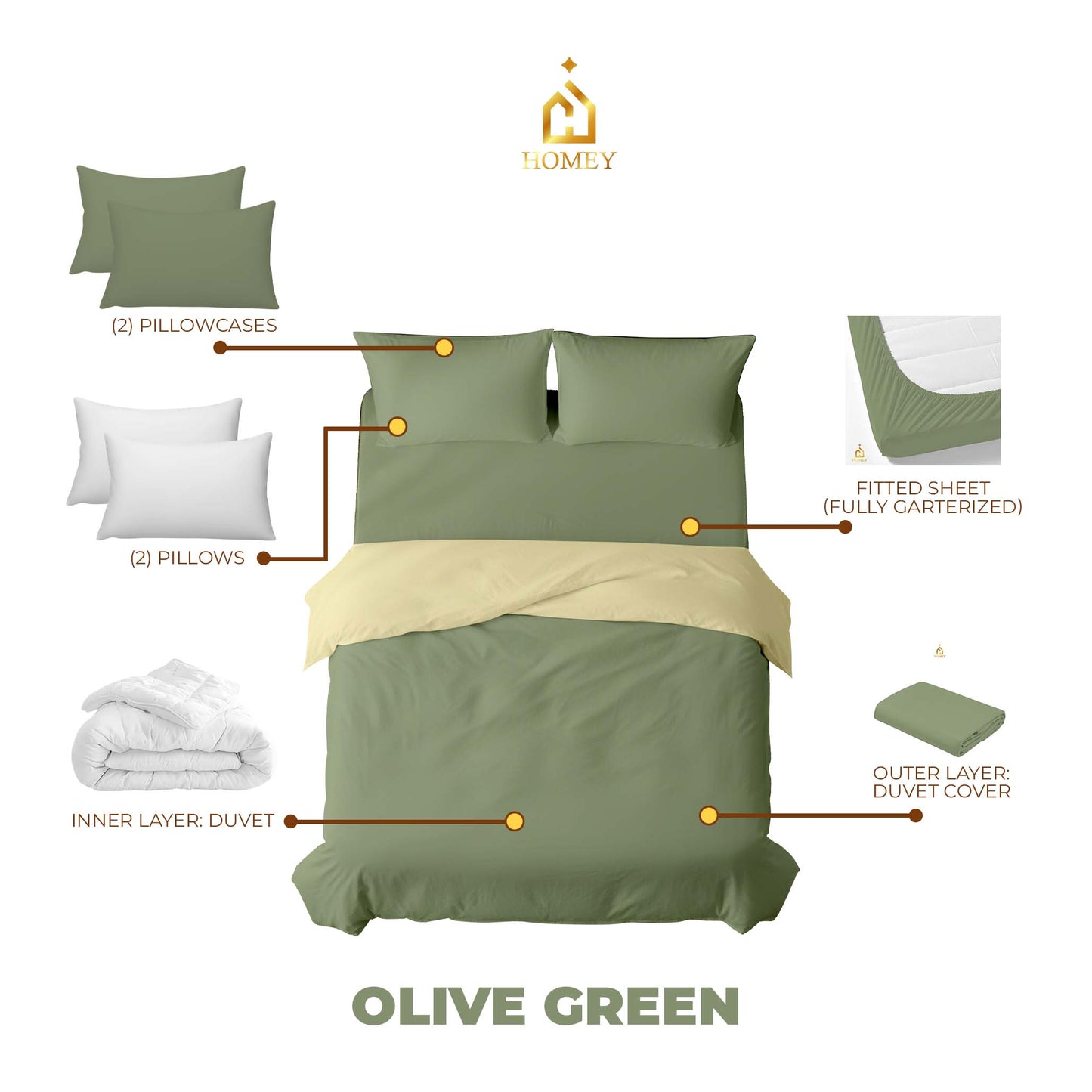 Homey CloudHug 7-in-1 Hotel Set – Comforter, Dual-Tone Duvet, Bedsheet, Pillows & Pillowcases