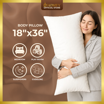 Homey Cloud Body Pillow 18x36inch – Long White Body Pillow for Sleeping, Pregnancy, Side Sleepers, and Bed Support