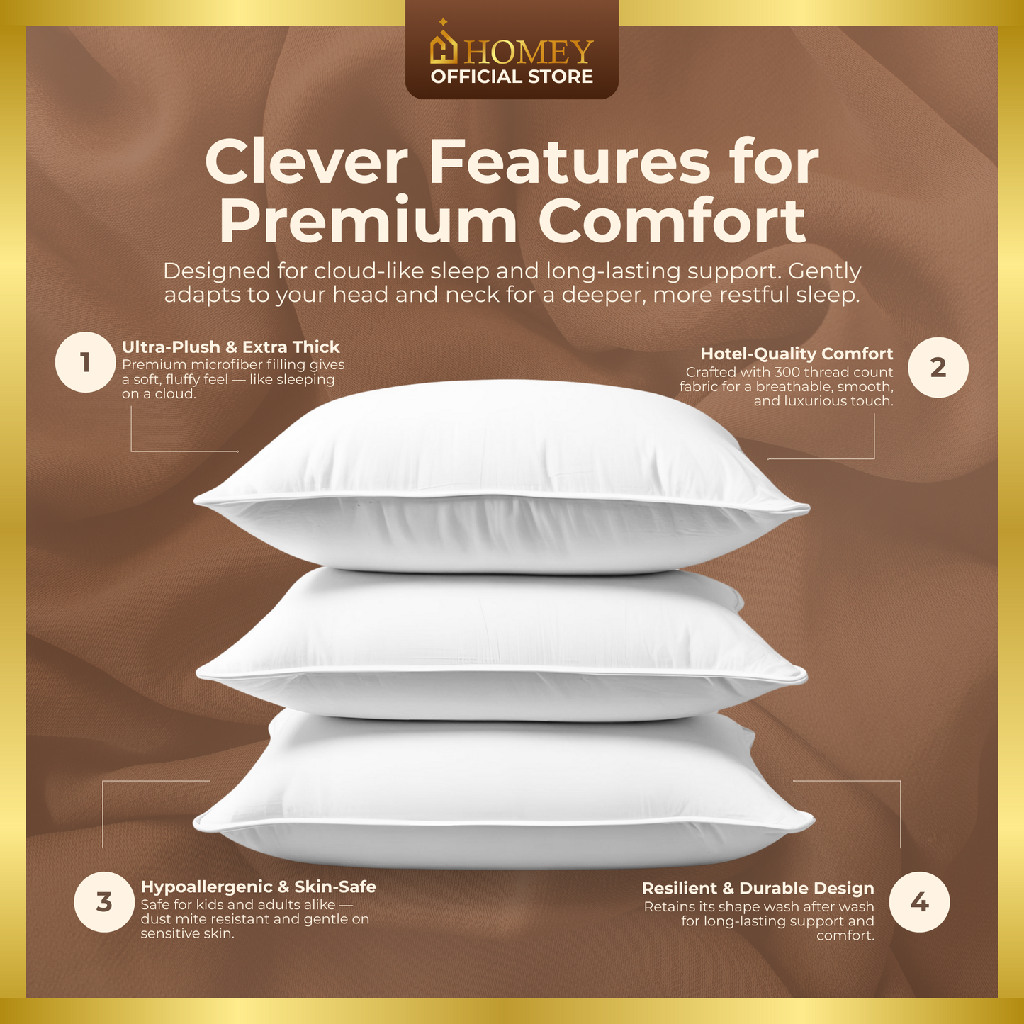 Homey Cloud Body Pillow 18x36inch – Long White Body Pillow for Sleeping, Pregnancy, Side Sleepers, and Bed Support