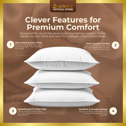 Homey Cloud Body Pillow 18x36inch – Long White Body Pillow for Sleeping, Pregnancy, Side Sleepers, and Bed Support