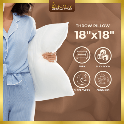 Premium 18x18 Throw Pillow – Homey CloudSoft Decorative Pillow for Sofa, Bed & Lounge