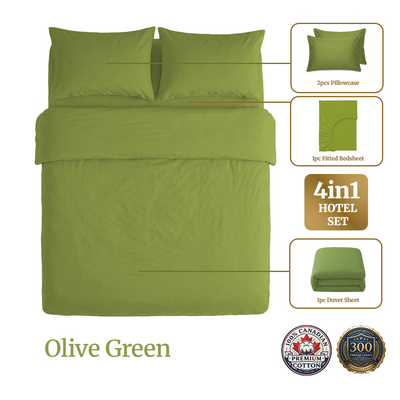 Homey CloudHug 4-in-1 Hotel Set – Dual-Tone Duvet, Bedsheet & Pillowcases
