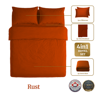 Homey CloudHug 4-in-1 Hotel Set – Dual-Tone Duvet, Bedsheet & Pillowcases