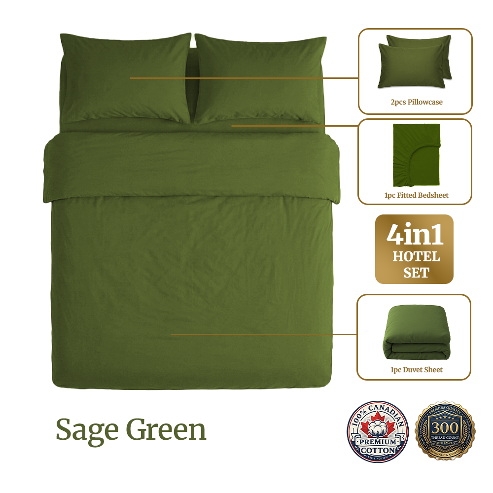 Homey CloudHug 4-in-1 Hotel Set – Dual-Tone Duvet, Bedsheet & Pillowcases