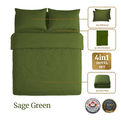 Homey CloudHug 4-in-1 Hotel Set – Dual-Tone Duvet, Bedsheet & Pillowcases