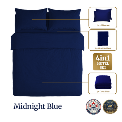 Homey CloudHug 4-in-1 Hotel Set – Dual-Tone Duvet, Bedsheet & Pillowcases