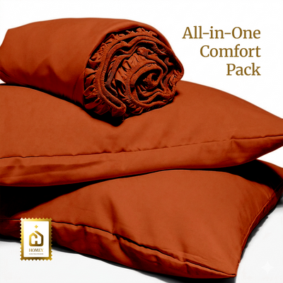 Homey CloudHug 5-in-1 Hotel Set – Comforter, Dual-Tone Duvet, Bedsheet & Pillowcases