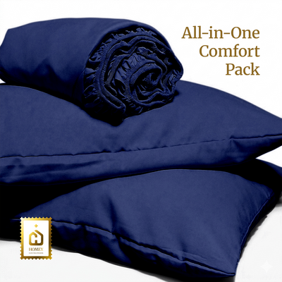 Homey CloudHug 5-in-1 Hotel Set – Comforter, Dual-Tone Duvet, Bedsheet & Pillowcases
