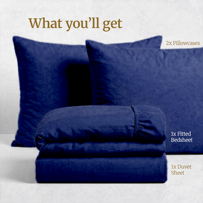 Homey CloudHug 4-in-1 Hotel Set – Dual-Tone Duvet, Bedsheet & Pillowcases