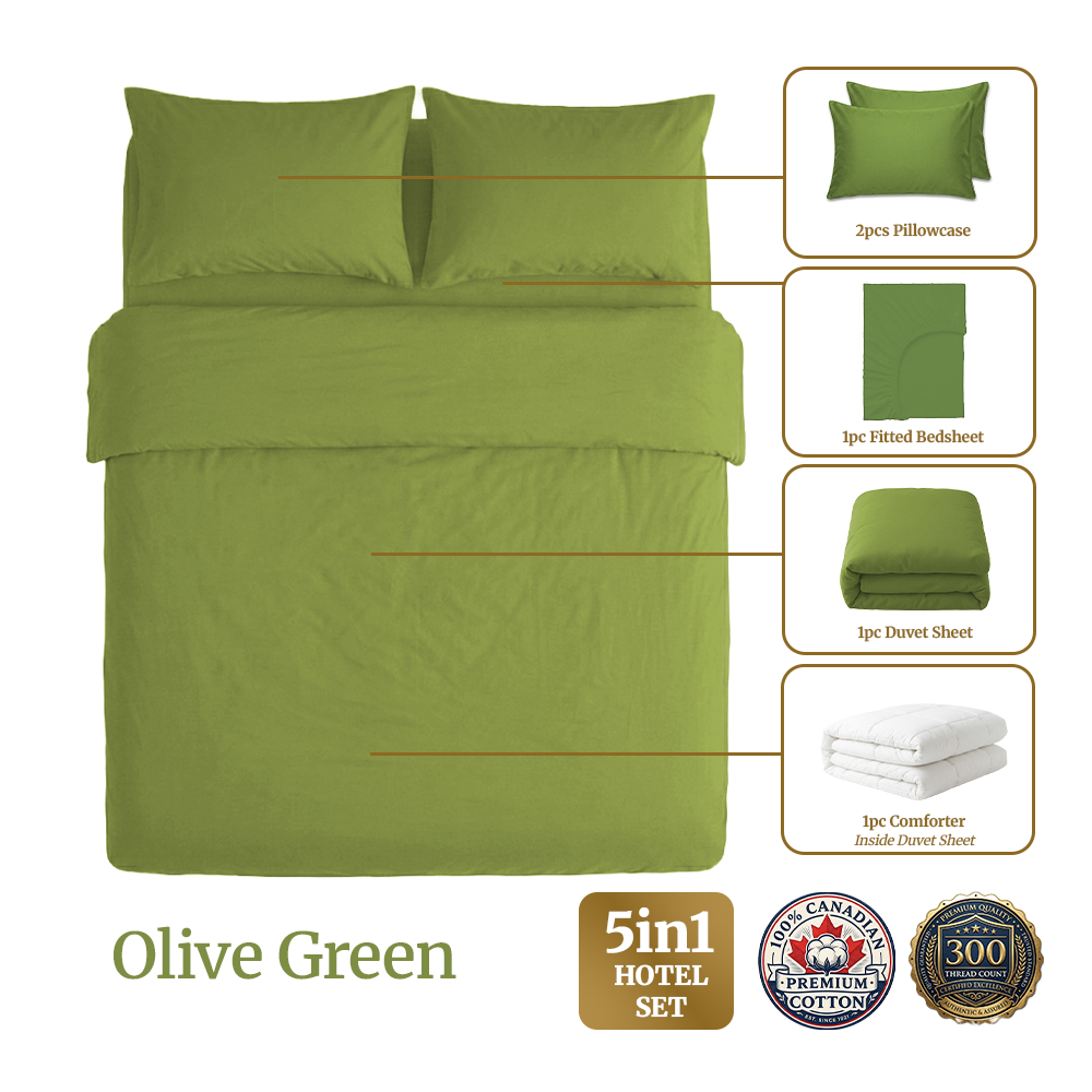 Homey CloudHug 5-in-1 Hotel Set – Comforter, Dual-Tone Duvet, Bedsheet & Pillowcases
