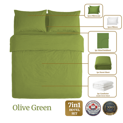 Homey CloudHug 7-in-1 Hotel Set – Comforter, Dual-Tone Duvet, Bedsheet, Pillows & Pillowcases