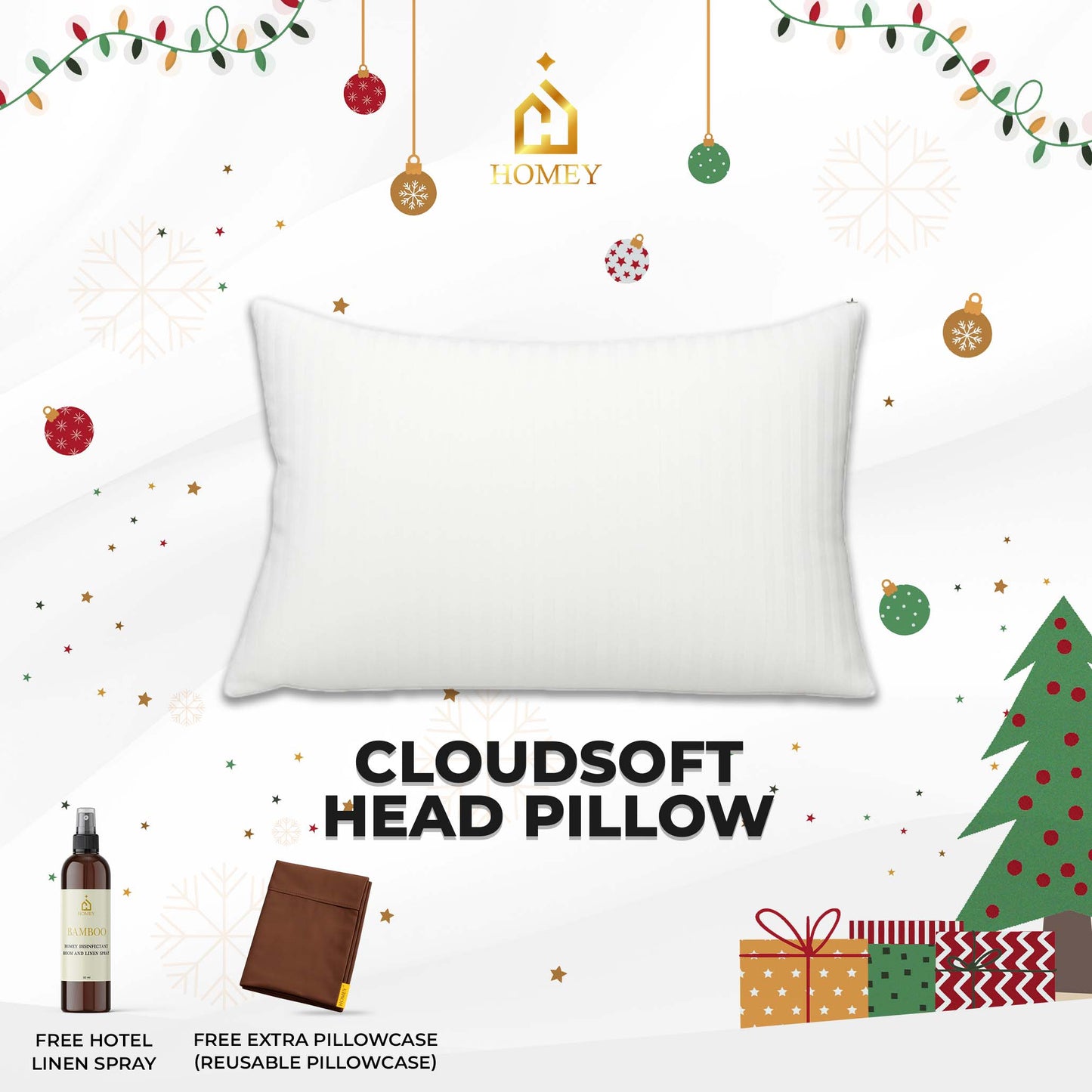 Homey Cloud Soft Pillow 18x28 – Hotel-Quality Ultra Soft Microfiber Pillow | Hypoallergenic & Fluffy for Family Use