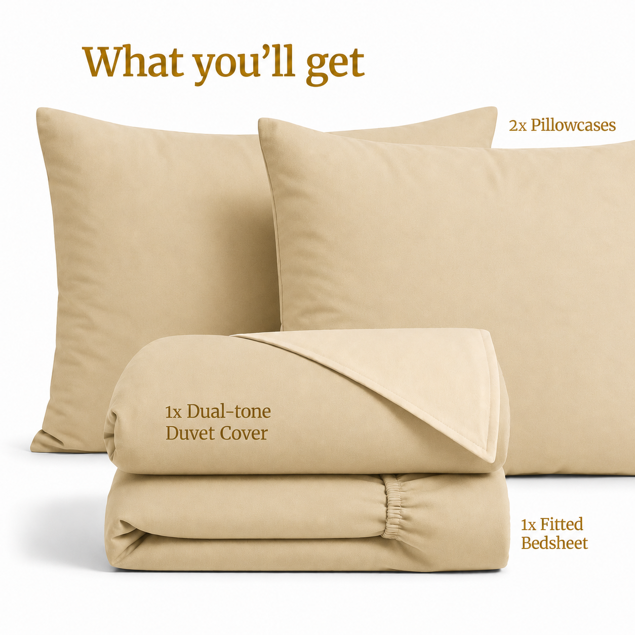 Homey CloudHug 4-in-1 Hotel Set – Dual-Tone Duvet, Bedsheet & Pillowcases