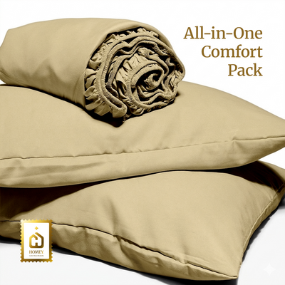 Homey CloudHug 5-in-1 Hotel Set – Comforter, Dual-Tone Duvet, Bedsheet & Pillowcases
