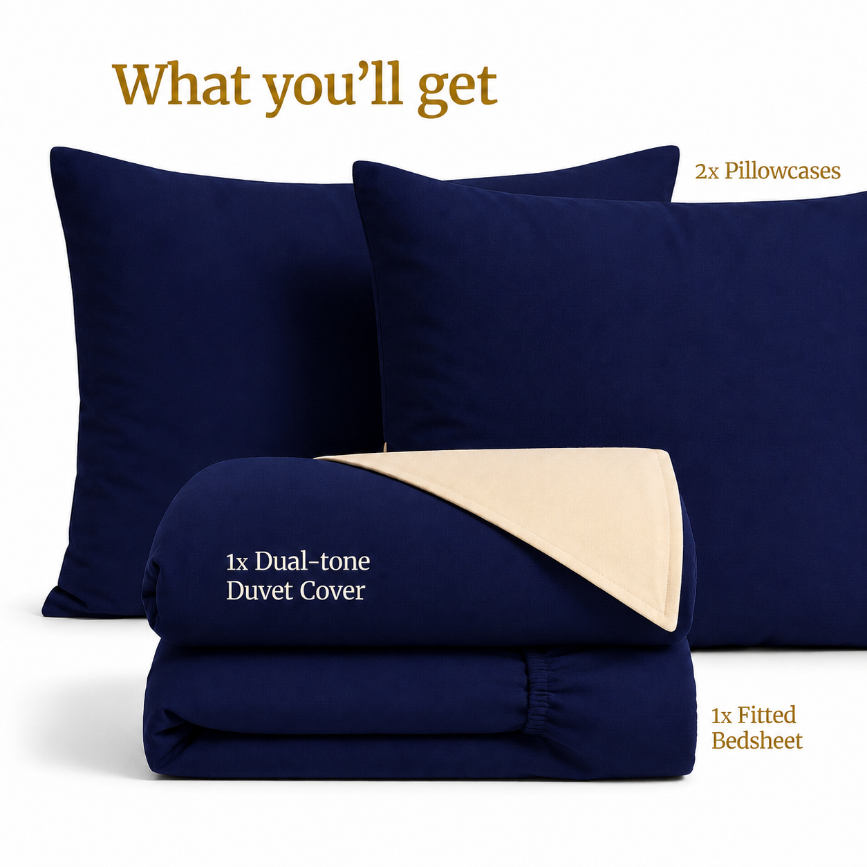 Homey CloudHug 4-in-1 Hotel Set – Dual-Tone Duvet, Bedsheet & Pillowcases