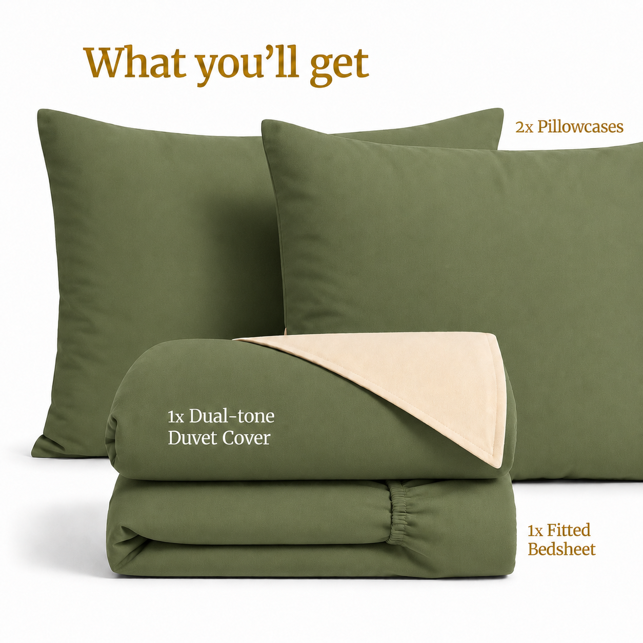 Homey CloudHug 4-in-1 Hotel Set – Dual-Tone Duvet, Bedsheet & Pillowcases