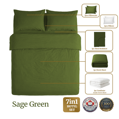 Homey CloudHug 7-in-1 Hotel Set – Comforter, Dual-Tone Duvet, Bedsheet, Pillows & Pillowcases
